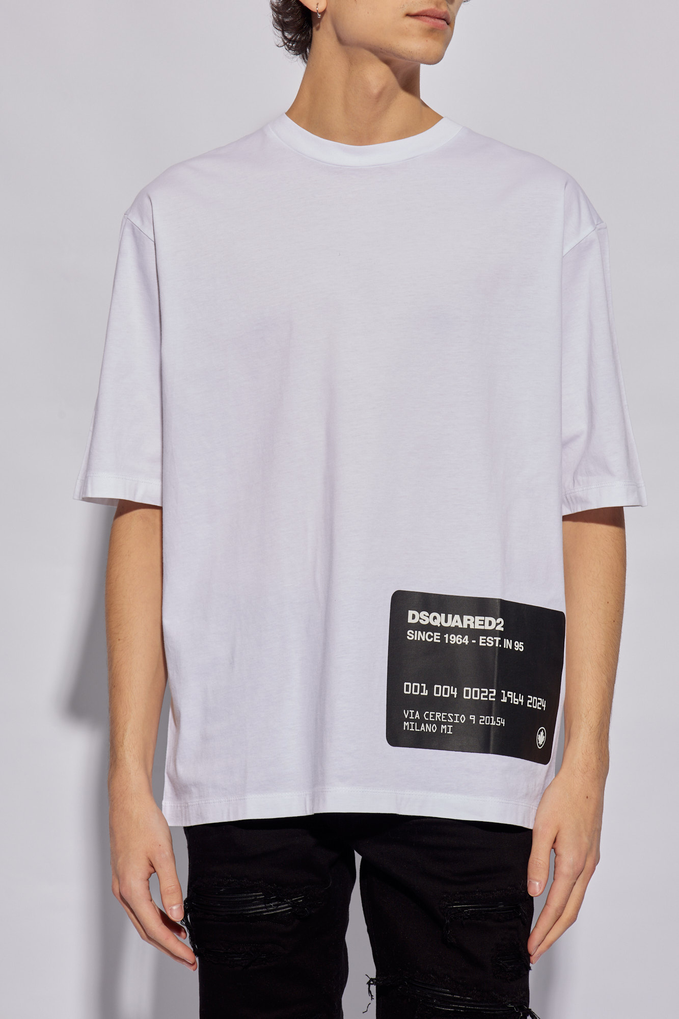 Black Ice Black T-Shirts - shirt with logo Dsquared2 - White
